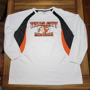 Boombah Texas City Stings Baseball Unisex Tee Long Sleeve White - Size 3XL